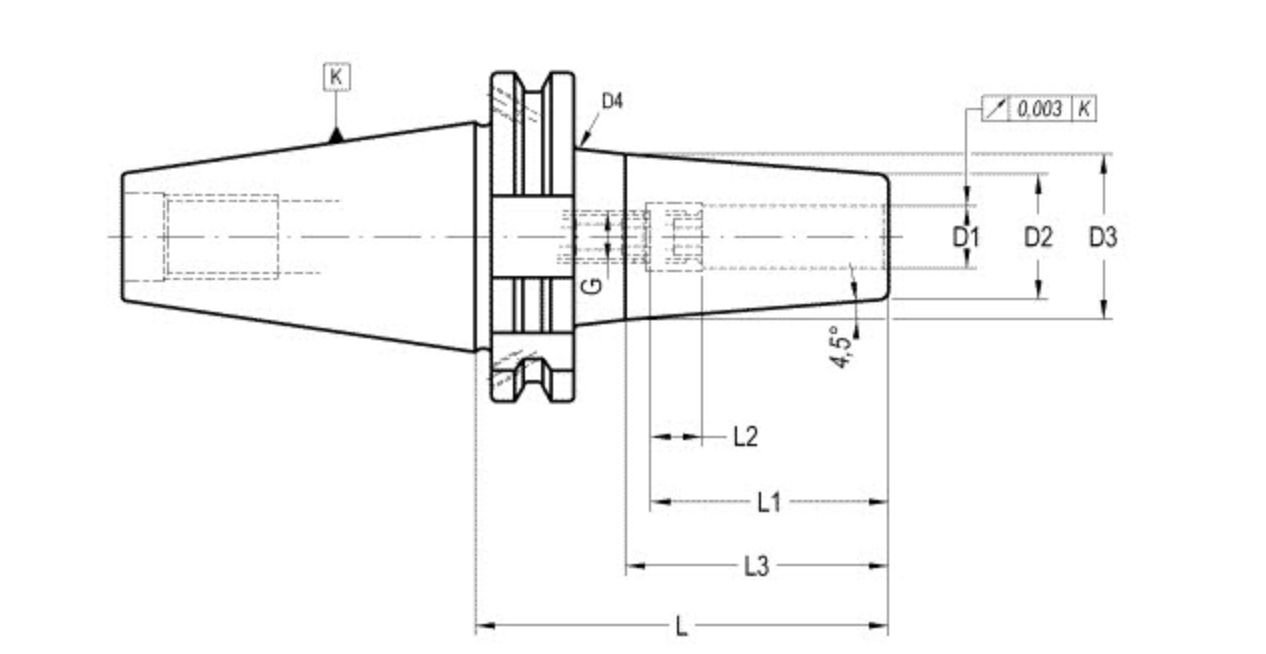 LAIP ISO 40 - DIN 69871 AD + B Shrink Fit Chucks - Standard Length