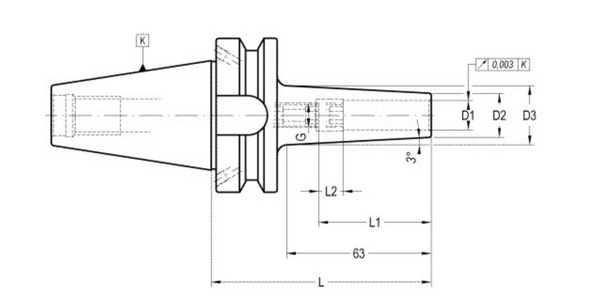 JIS BT 40   6399 SHRINK FIT - SLIM LINE -