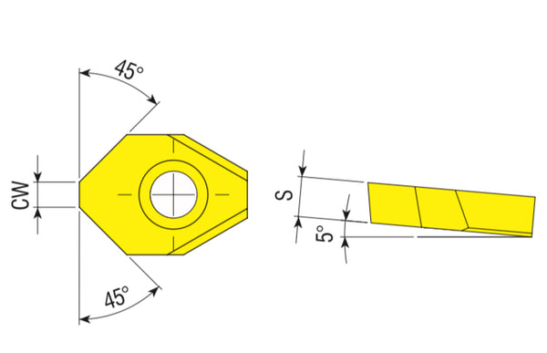 broaching insert for key way chamfering using AKKO holder ABT-B41 and ABT-B42 | b4142chbro | Broaching | AKKO